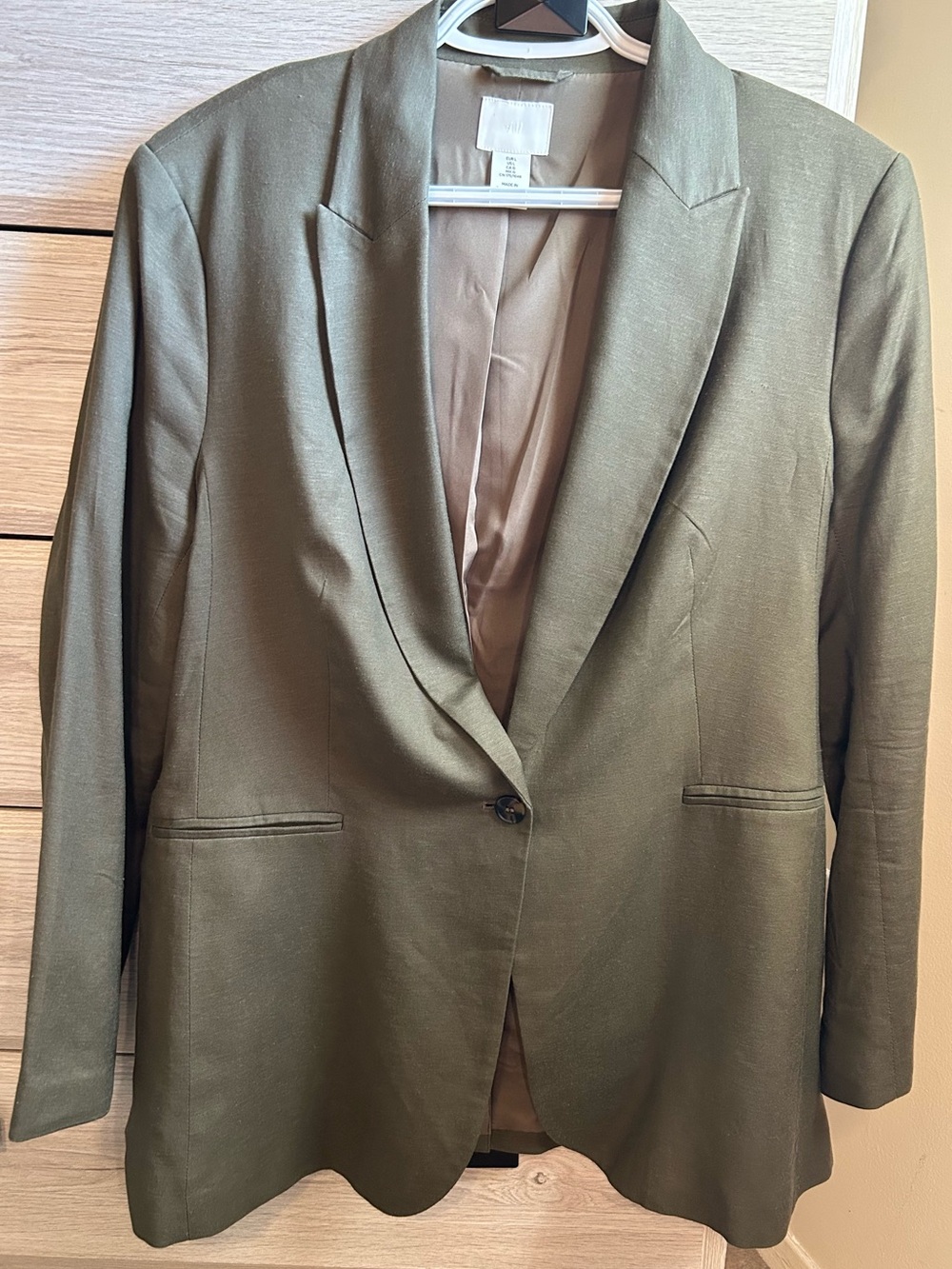 H&M soft linen Single-Button Blazer